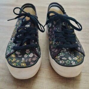 Keds Canvas Lace Up Floral Navy Blue